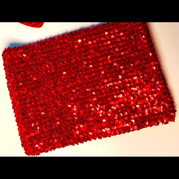Boston Proper red metallic sequin All elastic tube top x-small - small - Picture 3 of 16